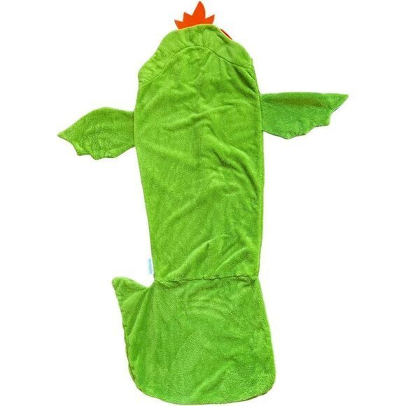 Snuggie Tails Kids Cozy Fire Breathing Green Dragon Lounge Blanket with Tail. - Picture 3 of 9
